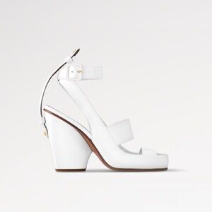 White Louis Vuitton Trinity Sandal 10cm size 39